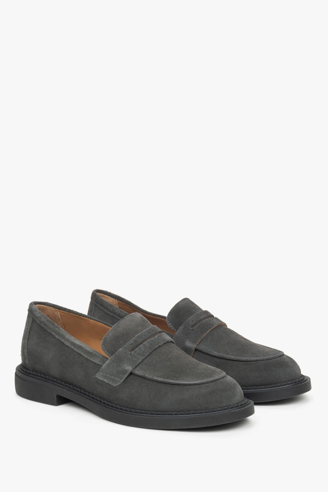 Grau Damen Penny Loafers.