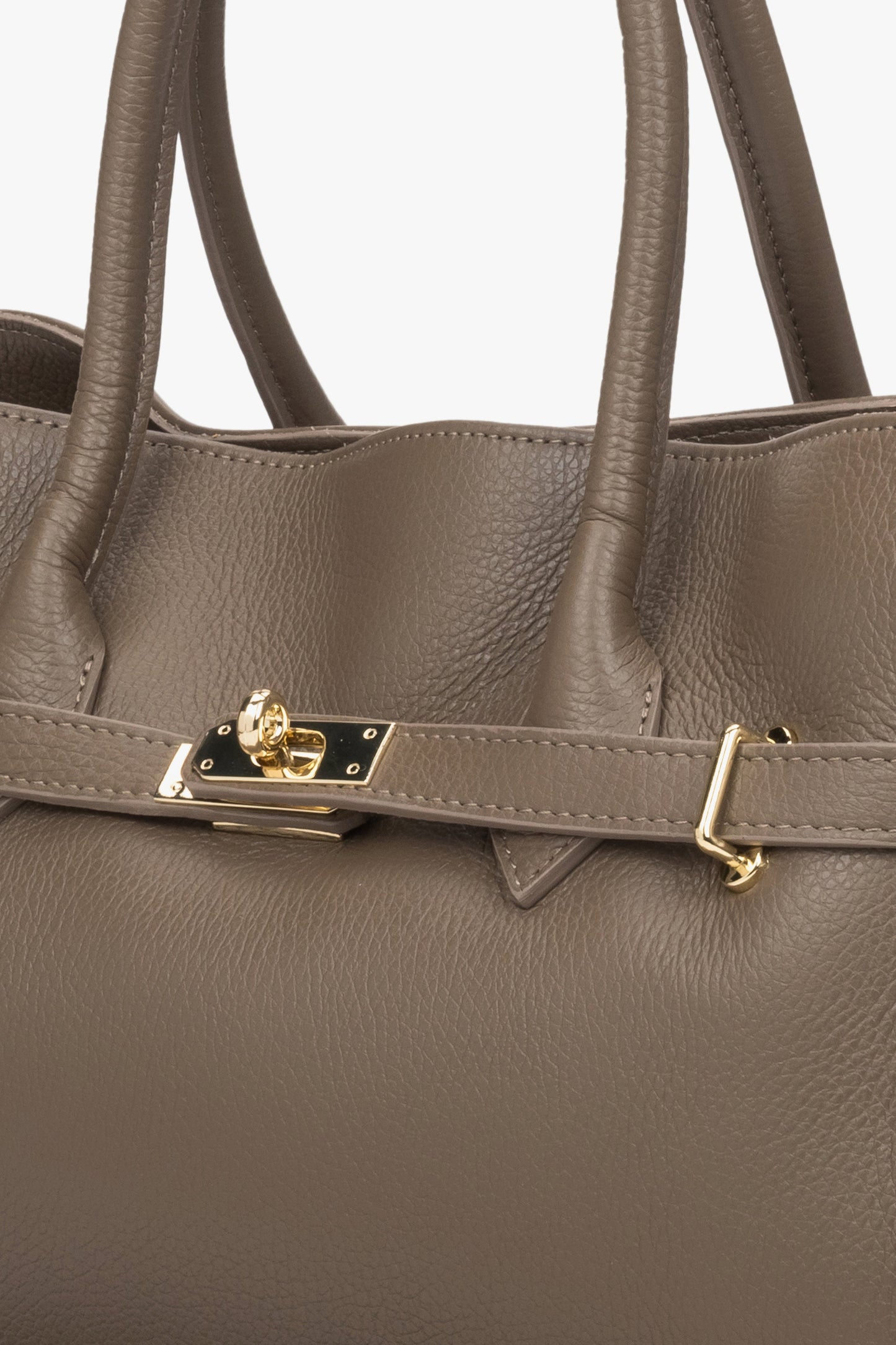 Elegante braune Business-Tasche für Damen aus feinstem italienischem Glattleder. 