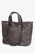 Großer dunkelbrauner Damen-Shopper aus edlem italienischem Echtleder Estro ER00116369.