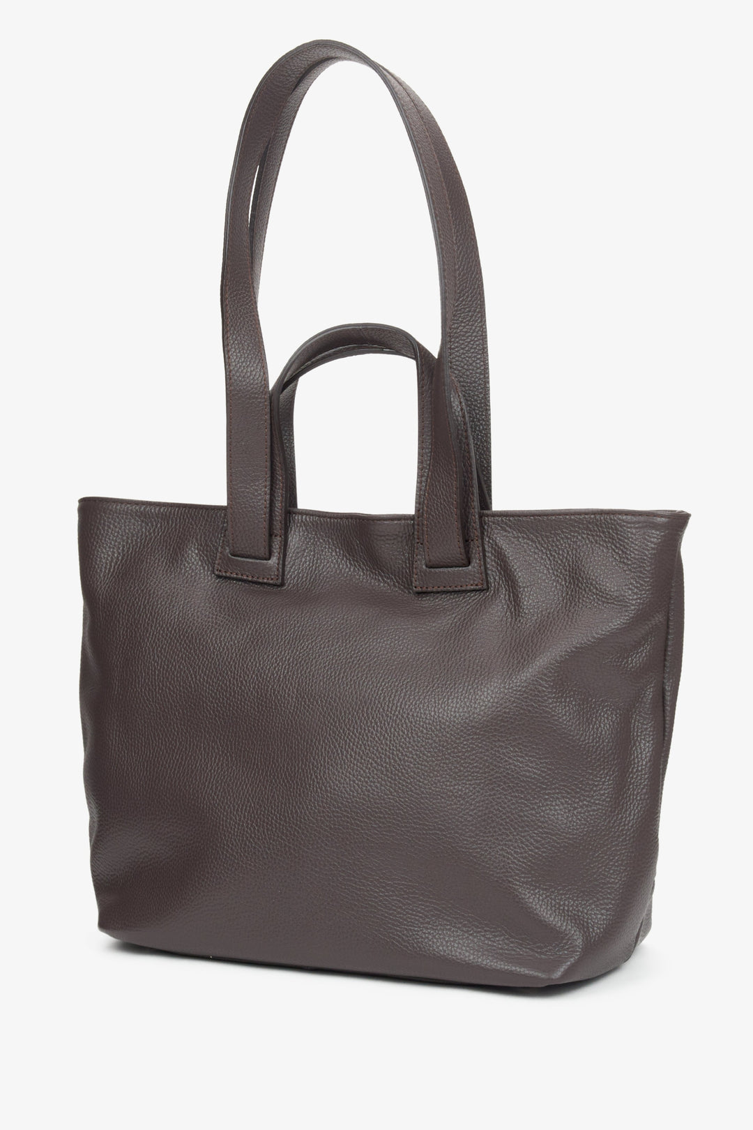 Große dunkelbraune Damenhandtasche von Estro aus echtem Leder.