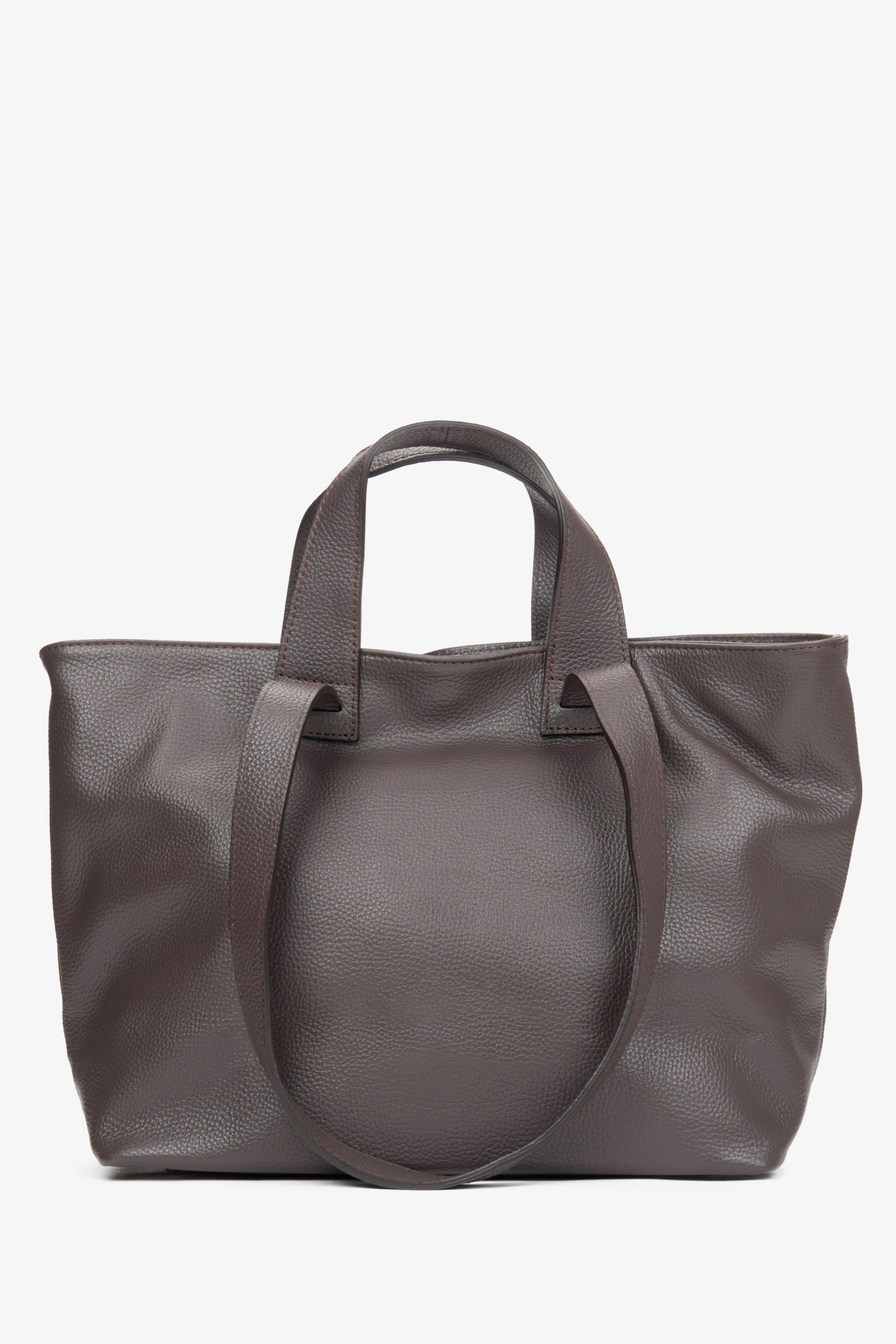 Große Damen-Shopper-Tasche in Dunkelbraun.