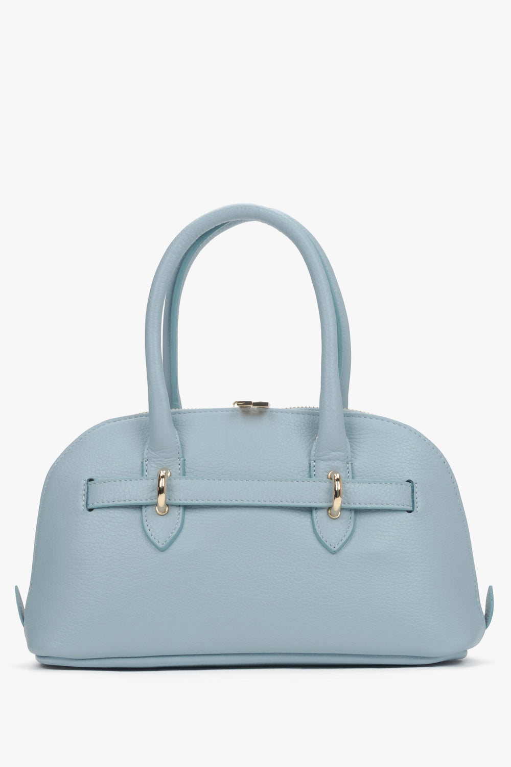 Handgefertigte hellblaue Damen-Schultertasche aus italienischem Echtleder Estro ER00117424.