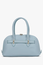 Handgefertigte hellblaue Damen-Schultertasche aus italienischem Echtleder Estro ER00117424.