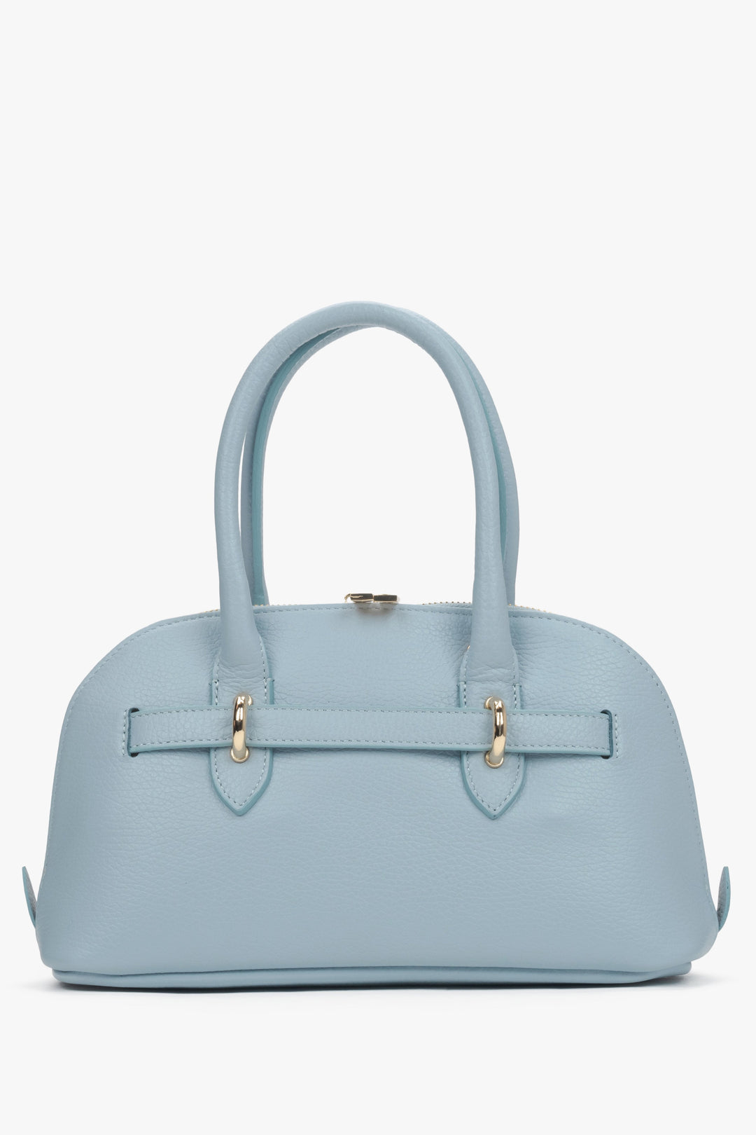 Handgefertigte hellblaue Damen-Schultertasche aus italienischem Echtleder Estro ER00117424.