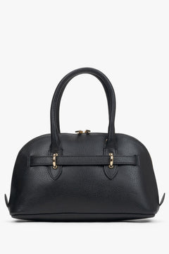 Handgefertigte schwarze Damen-Schultertasche aus italienischem Echtleder Estro ER00117431.