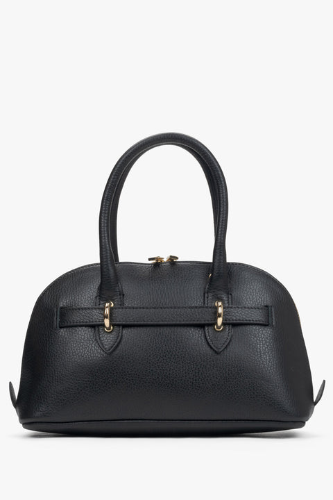 Handgefertigte schwarze Damen-Schultertasche aus italienischem Echtleder Estro ER00117431.