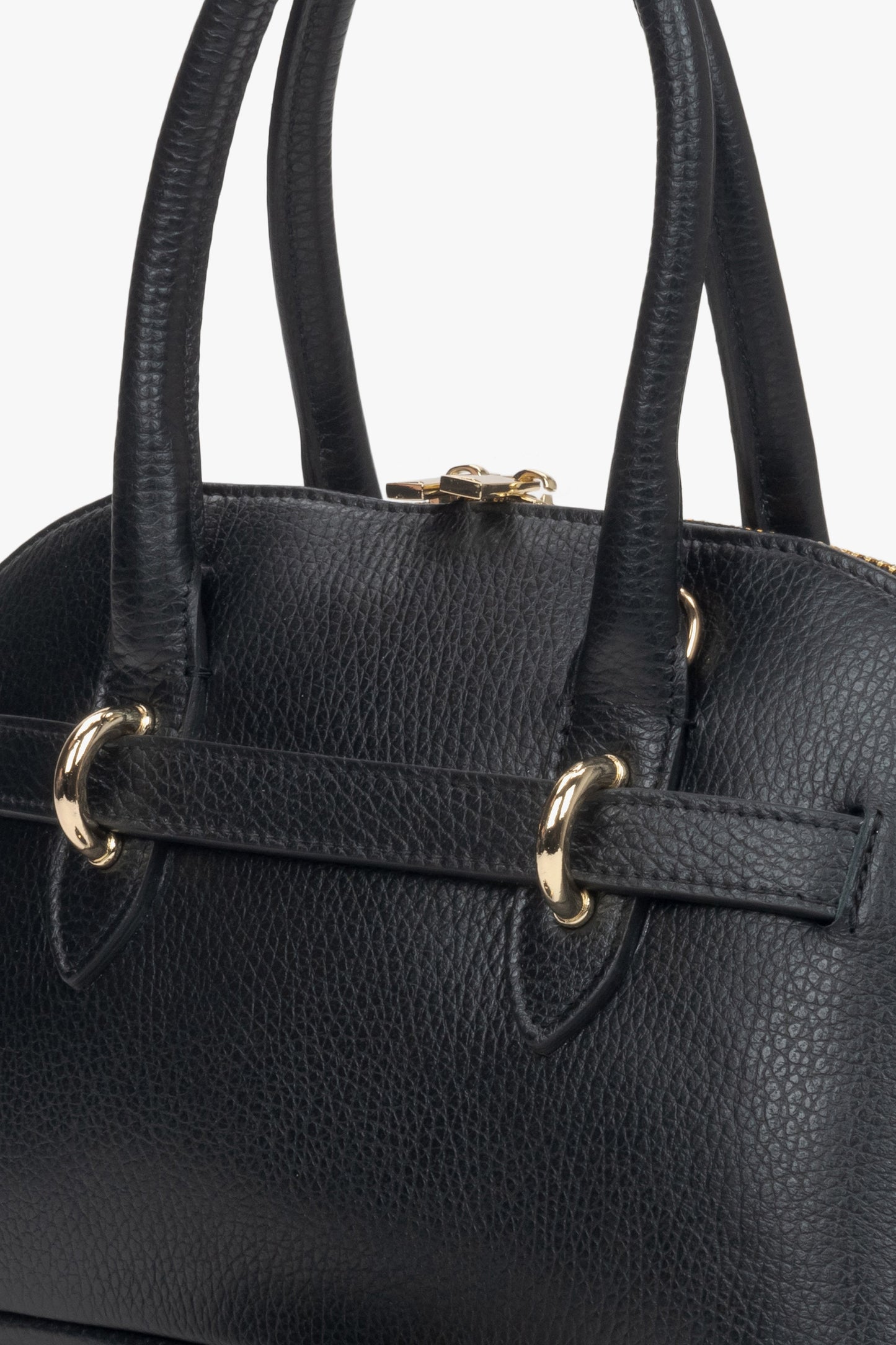 Schwarze Damen-Schultertasche von Estro aus edlem italienischem Premium-Leder.