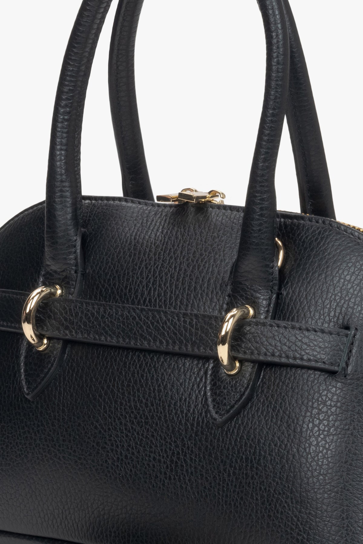 Schwarze Damen-Schultertasche von Estro aus edlem italienischem Premium-Leder.