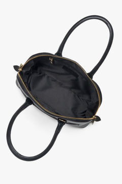 Schwarze Schultertasche von Estro aus echtem italienischem Leder.