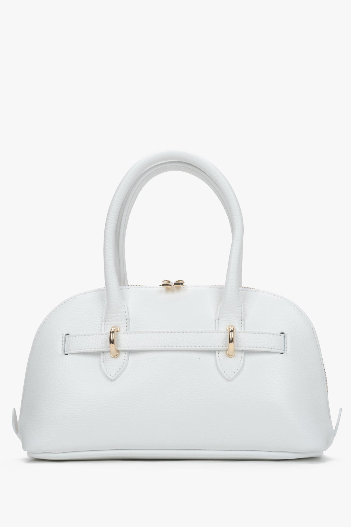 Handgefertigte weiße Damen-Schultertasche aus italienischem Echtleder Estro ER00117425.