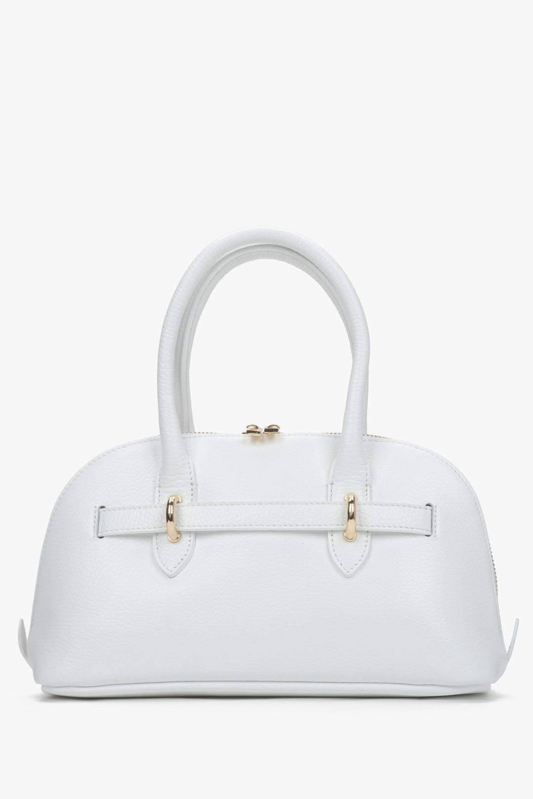 Handgefertigte weiße Damen-Schultertasche aus italienischem Echtleder Estro ER00117425.