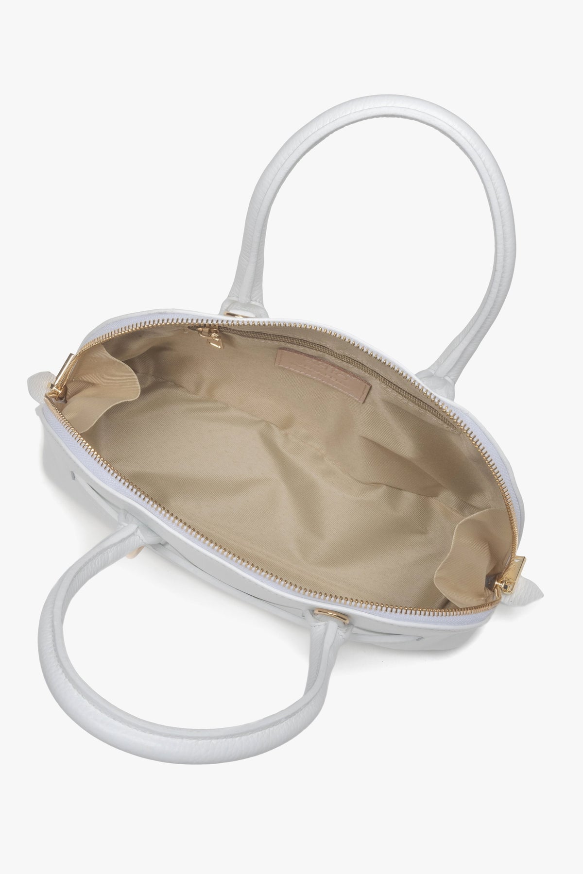 Weiße Umhängetasche von Estro aus echtem italienischem Leder.