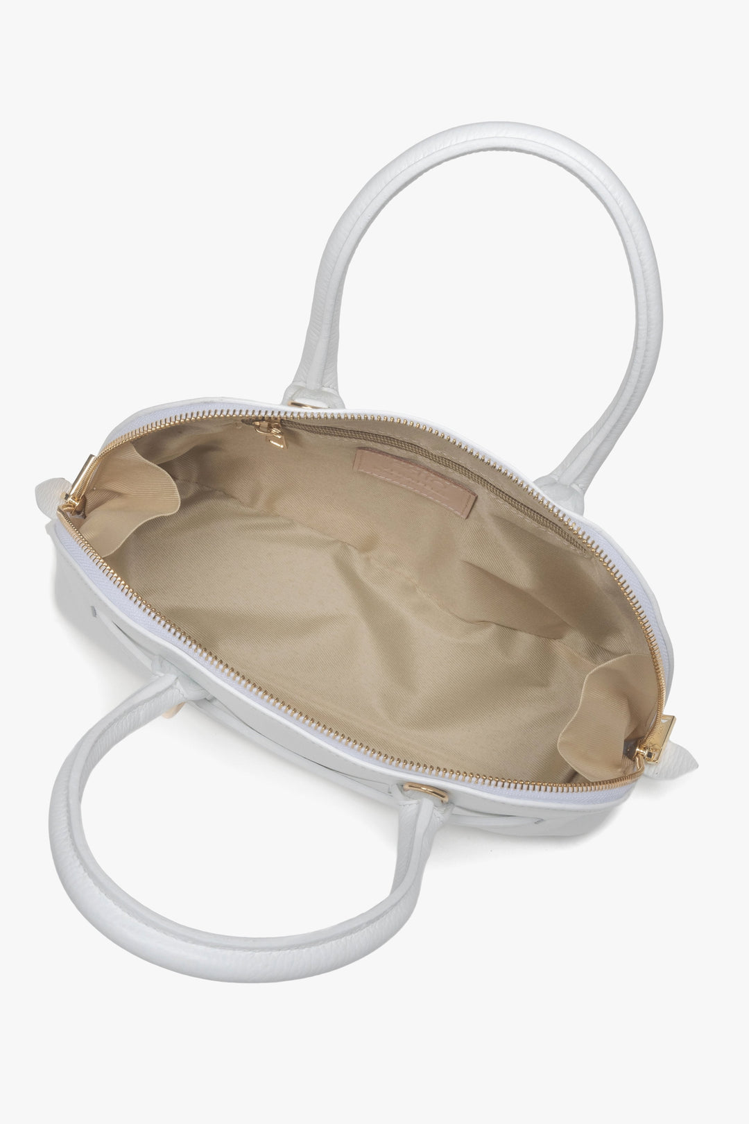 Weiße Umhängetasche von Estro aus echtem italienischem Leder.