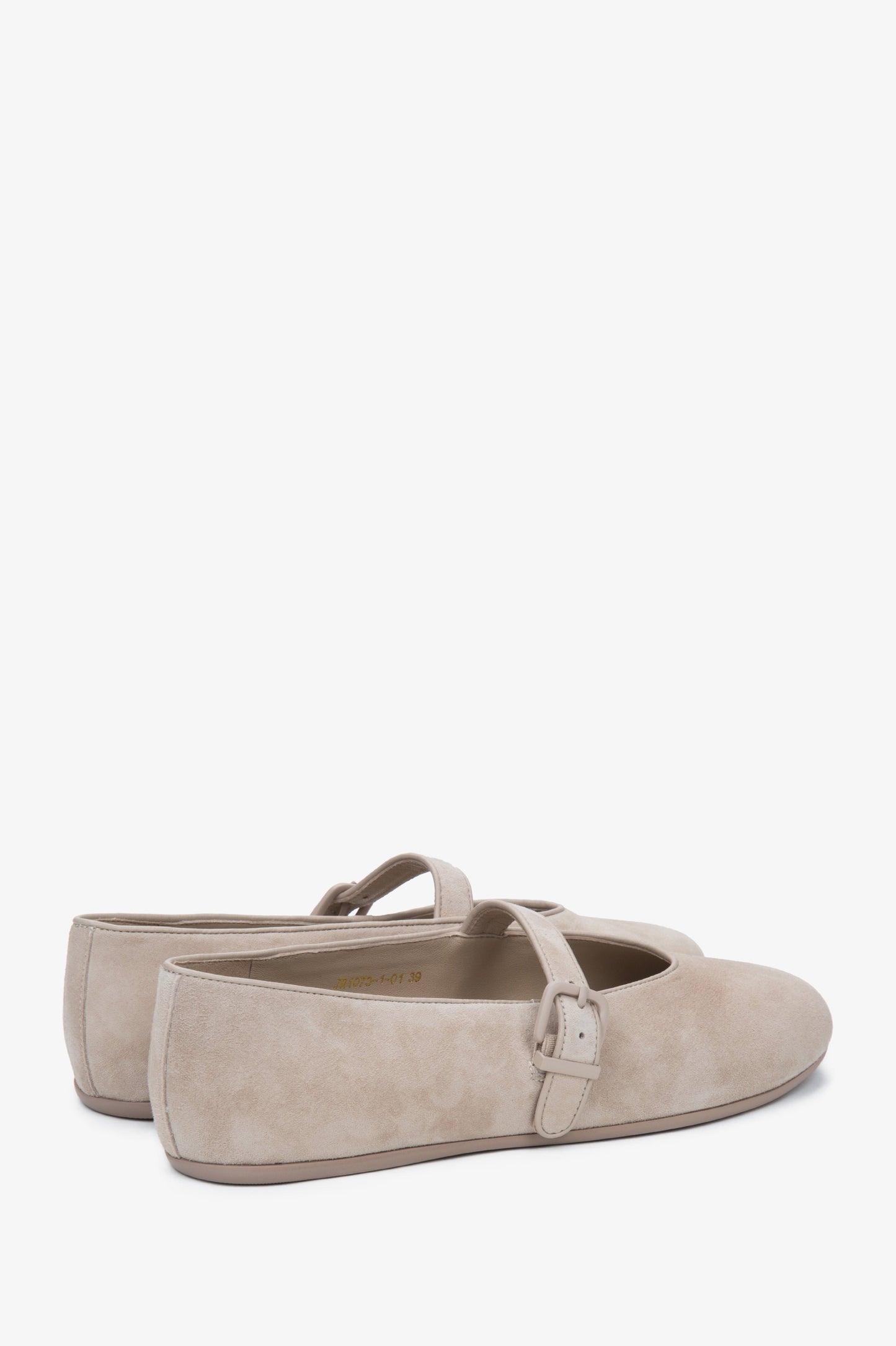 Dezente und feminine hellbeige Damen-Ballerinas von Estro aus Echtvelours.