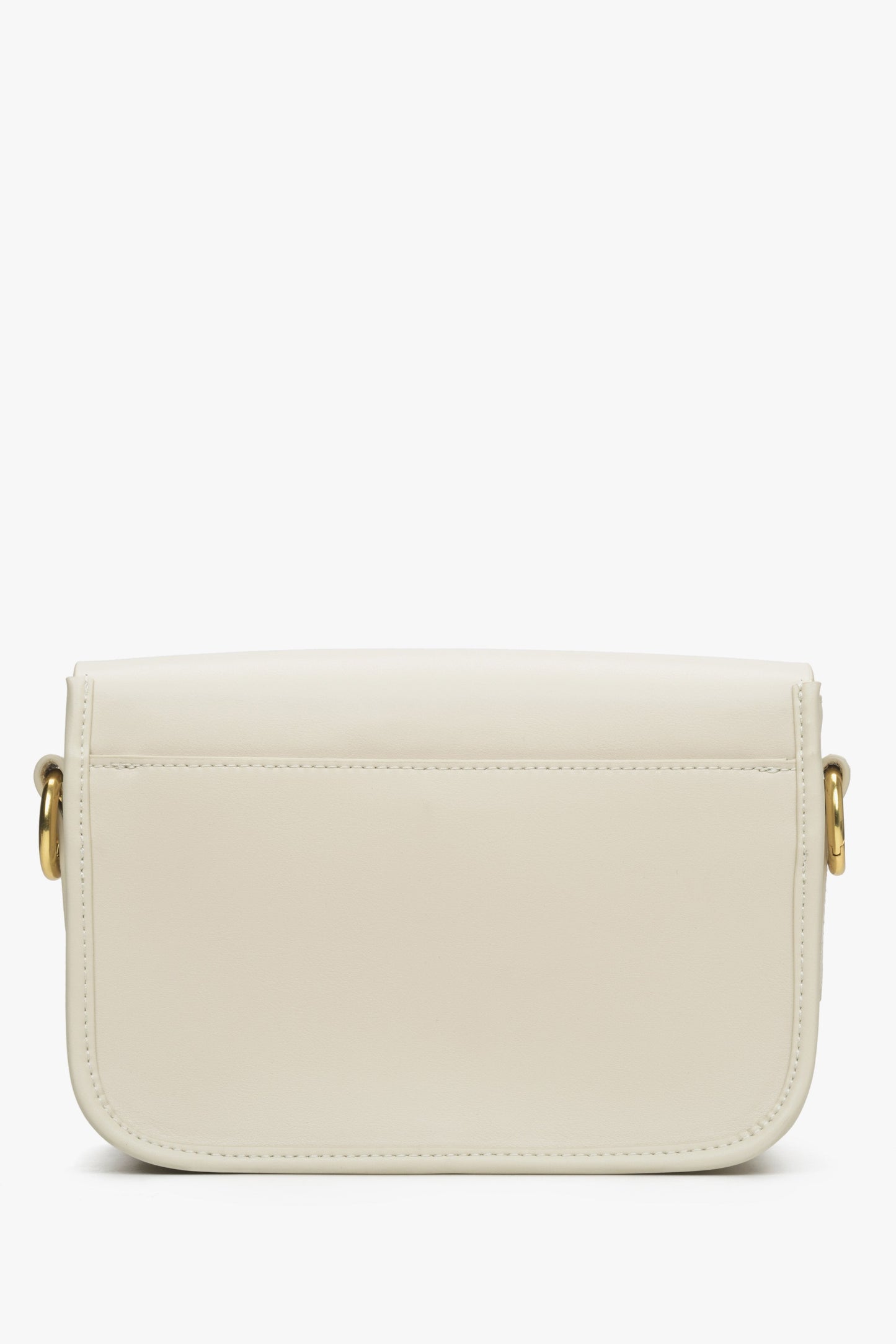 Damenhandtasche in Hellbeige aus Leder von Estro – Rückansicht.