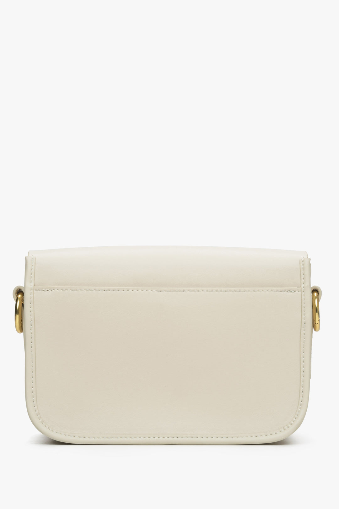 Damenhandtasche in Hellbeige aus Leder von Estro – Rückansicht.