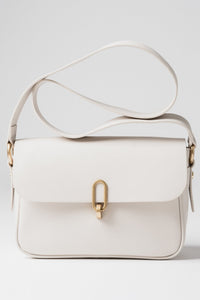 Hellbeige Damen-Schultertasche aus echtem Leder Estro.