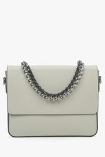 Hellbeige Damen-Schultertasche aus edlem italienischem Leder mit Kette Premium Estro ER00115034.