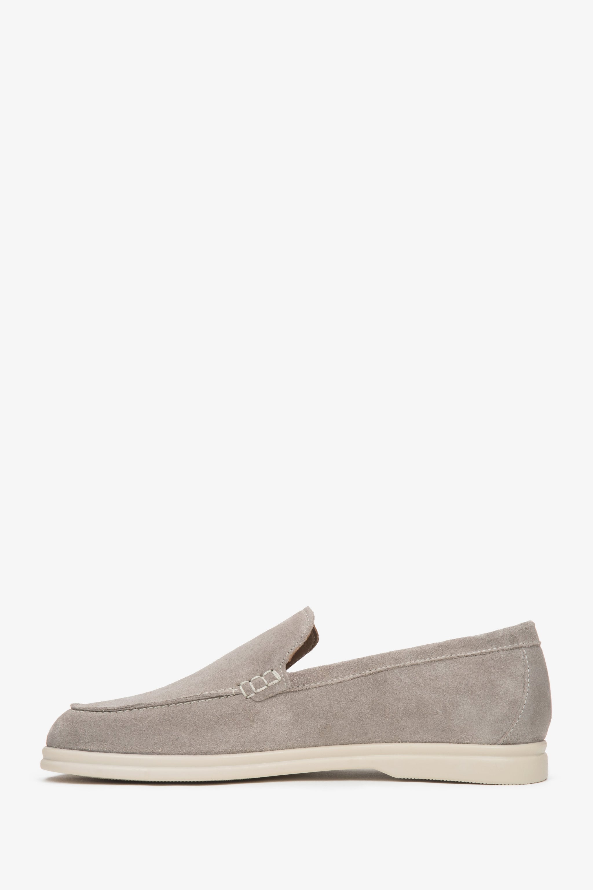 Profil des Herren-Loafers aus Veloursleder in Hellbeige ER00116803