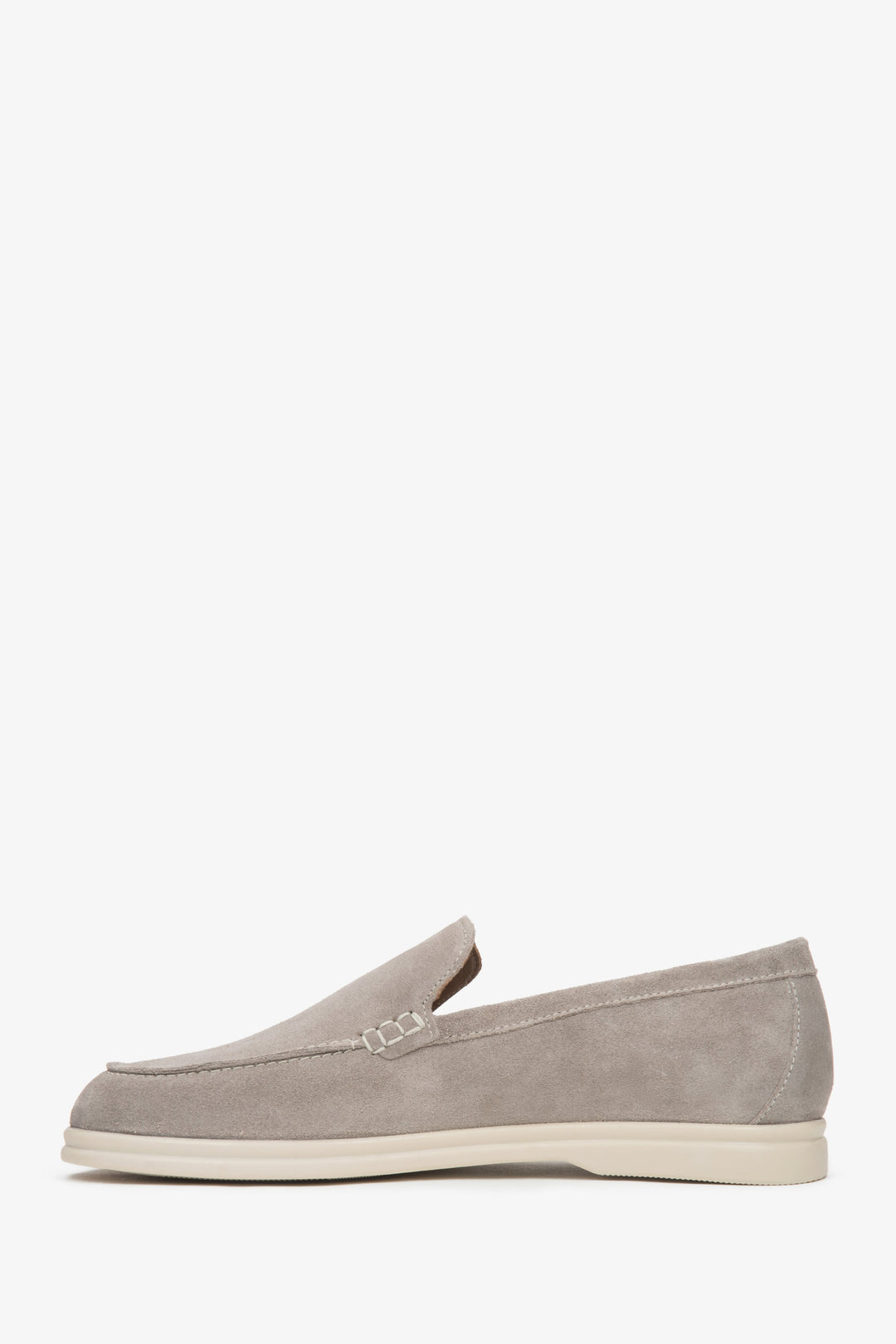 Profil des Herren-Loafers aus Veloursleder in Hellbeige ER00116803
