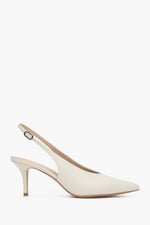 Hellbeige Damen Slingback-Pumps aus Leder Estro ER00117232.