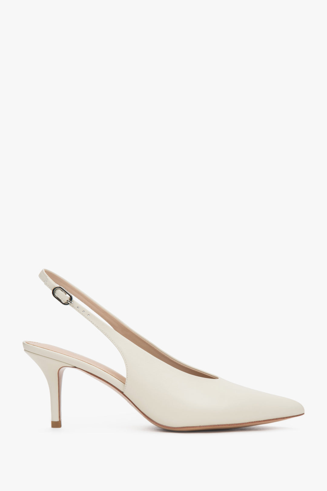 Hellbeige Damen Slingback-Pumps aus Leder Estro ER00117232.