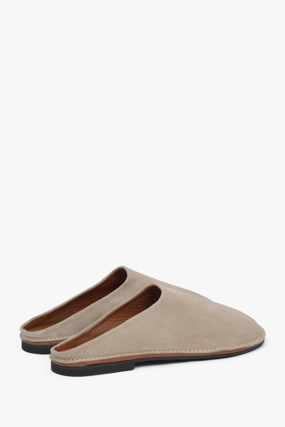 Bequeme Damen-Sandalen aus echtem Veloursleder in Beige – Estro ER00117374