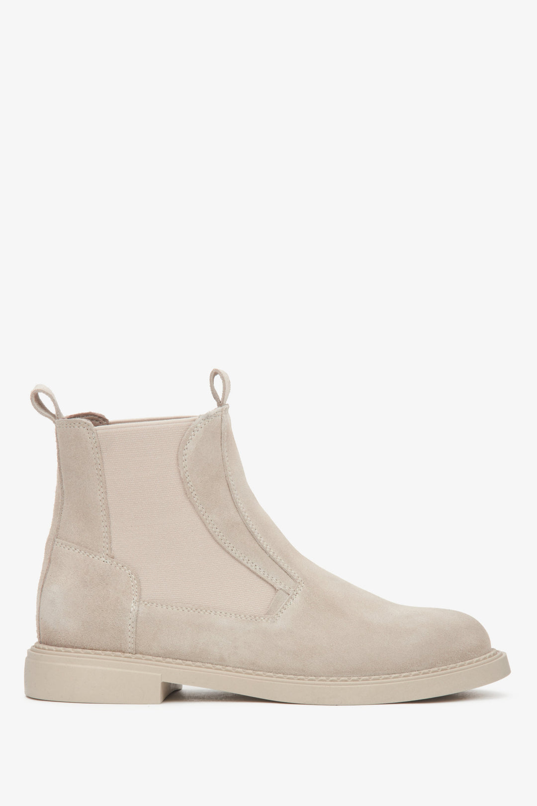 Hellbeiger Damen-Chelsea-Boot aus edlem italienischem Velours Estro ER00116564.
