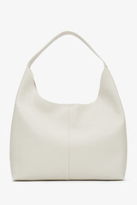 Hellbeiger Damen-Shopper aus echtem Leder Estro ER00116832.