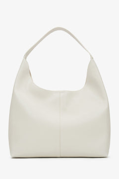 Hellbeiger Damen-Shopper aus echtem Leder Estro ER00116832.