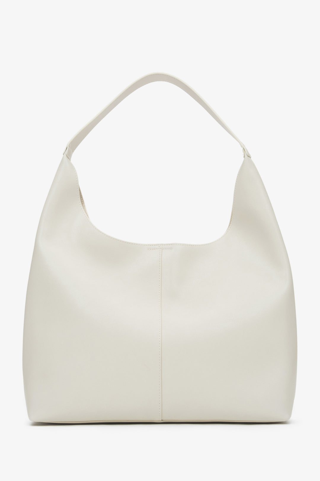 Hellbeiger Damen-Shopper aus echtem Leder Estro ER00116832.