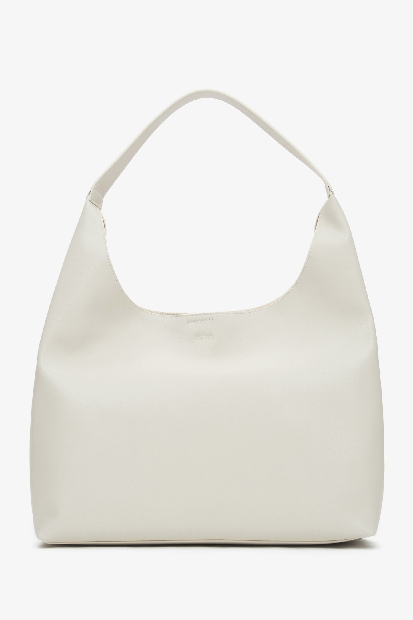 Hellbeiger Damen-Shopper aus echtem Leder Estro ER00116832