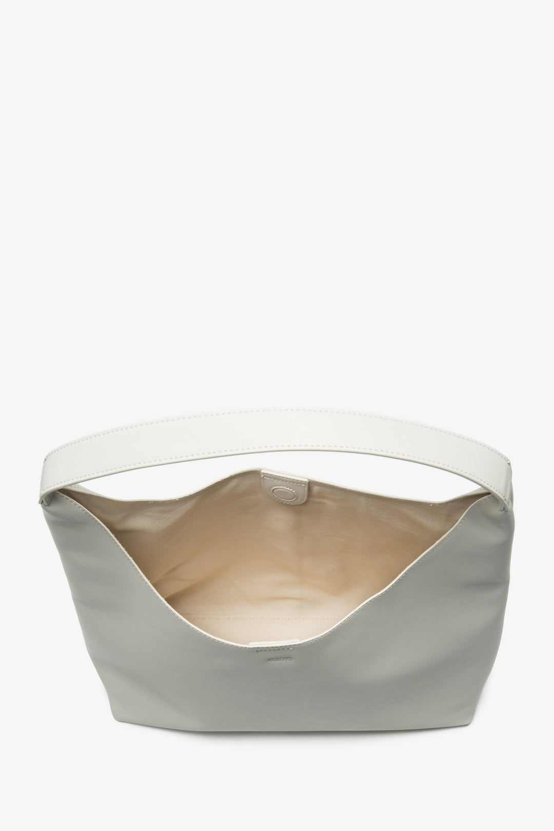 Hellbeiger Damen-Shopper aus echtem Leder Estro ER00116832