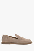 Hellbraune Damen-Barfuß-Mokassins von Estro aus italienischem Premium-Velours.