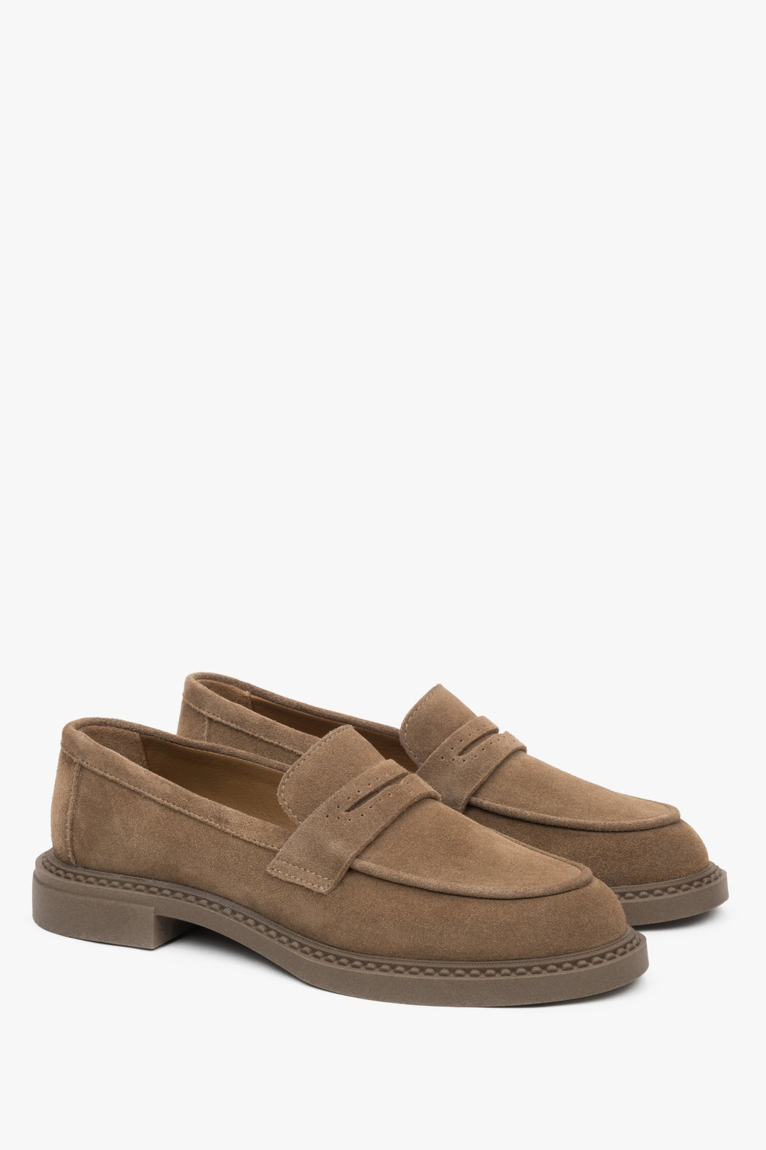 Obere Perspektive der Penny-Loafer aus Veloursleder – Estro ER00116886