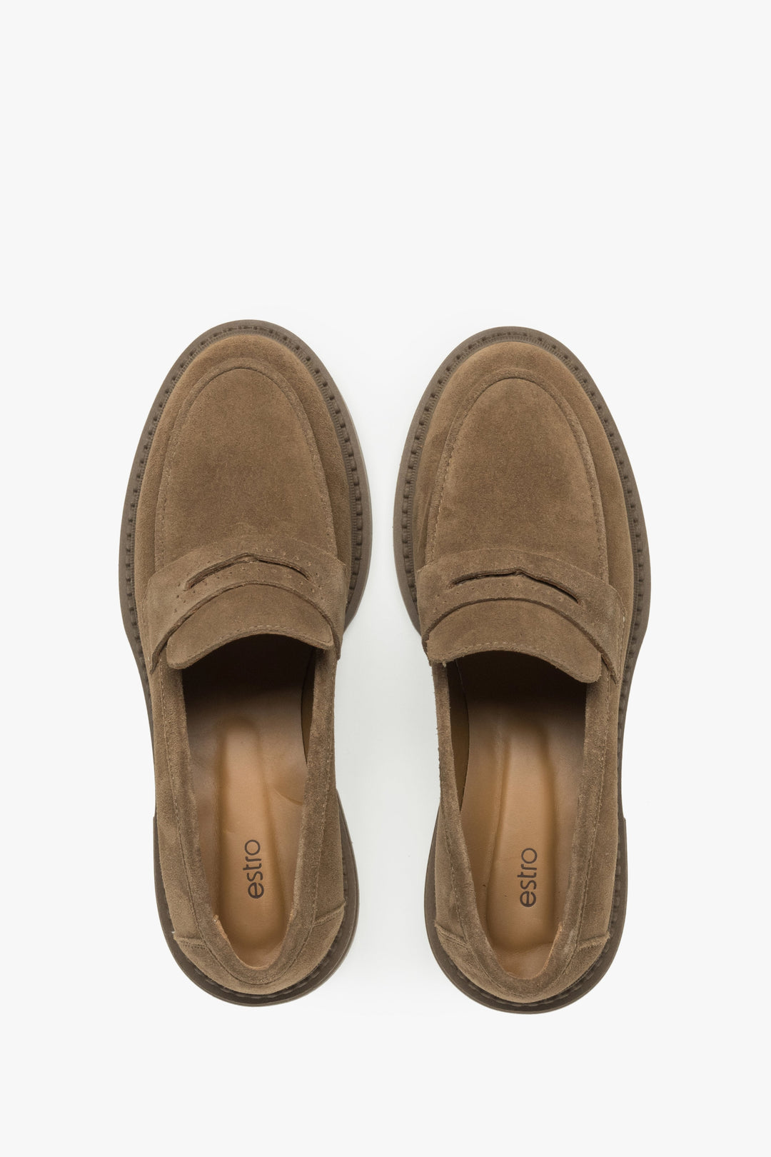 Flache Penny-Loafer für Damen mit Lederfutter – Estro ER00116886