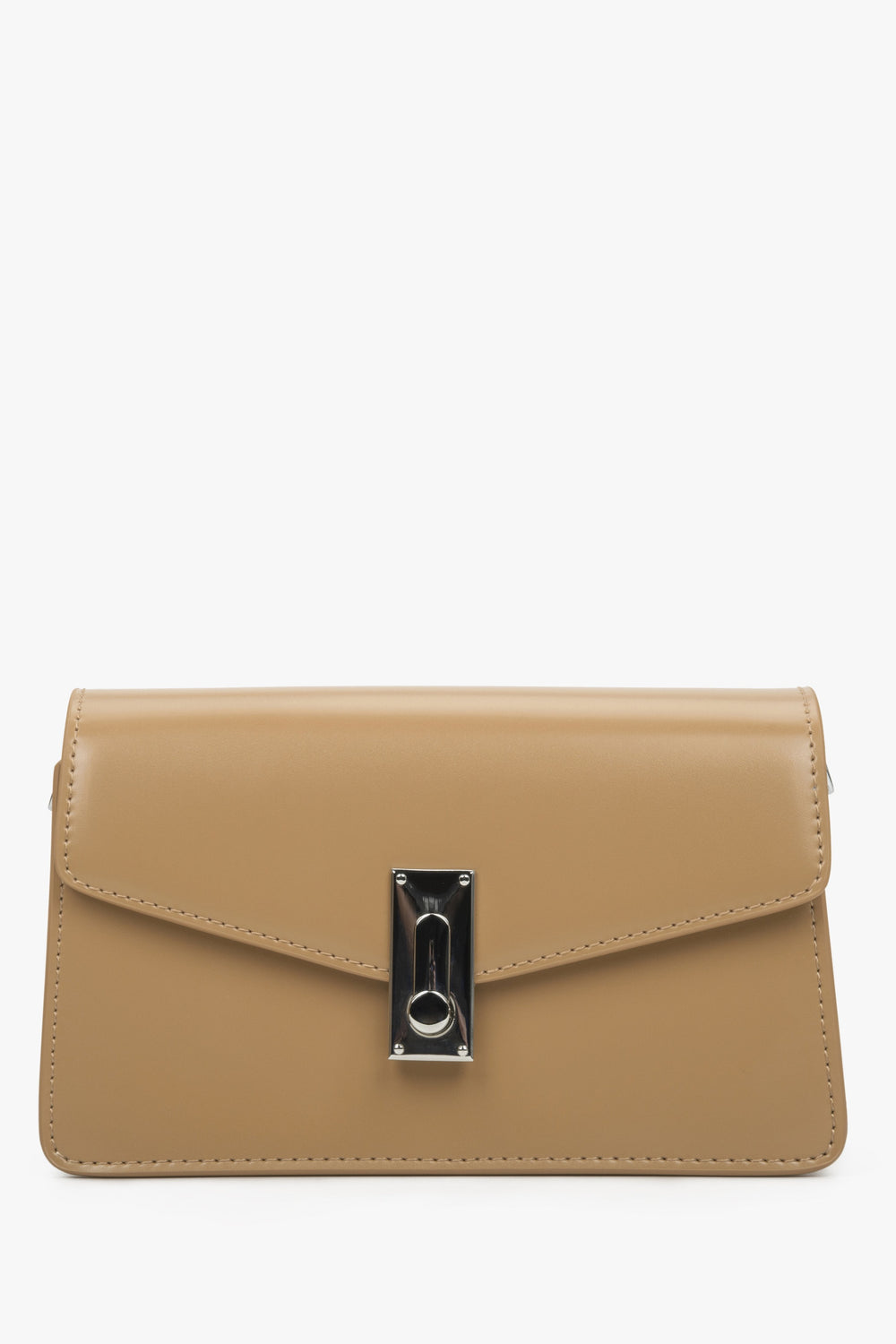 Hellbraune Damen-Schultertasche aus echtem Leder Estro ER00114419.