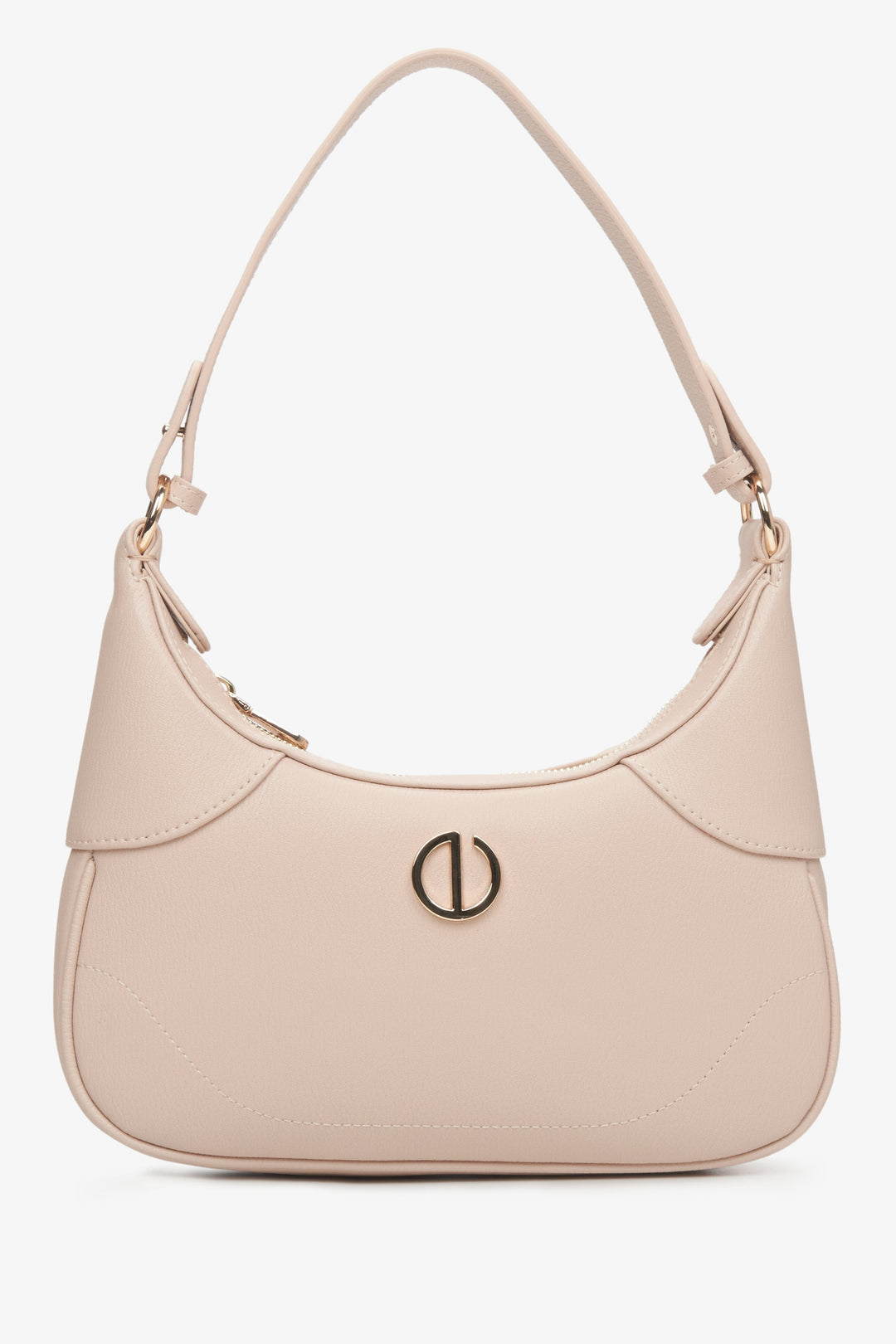 Hellrosa Damen-Schultertasche in Halbmondform Estro ER00114934.