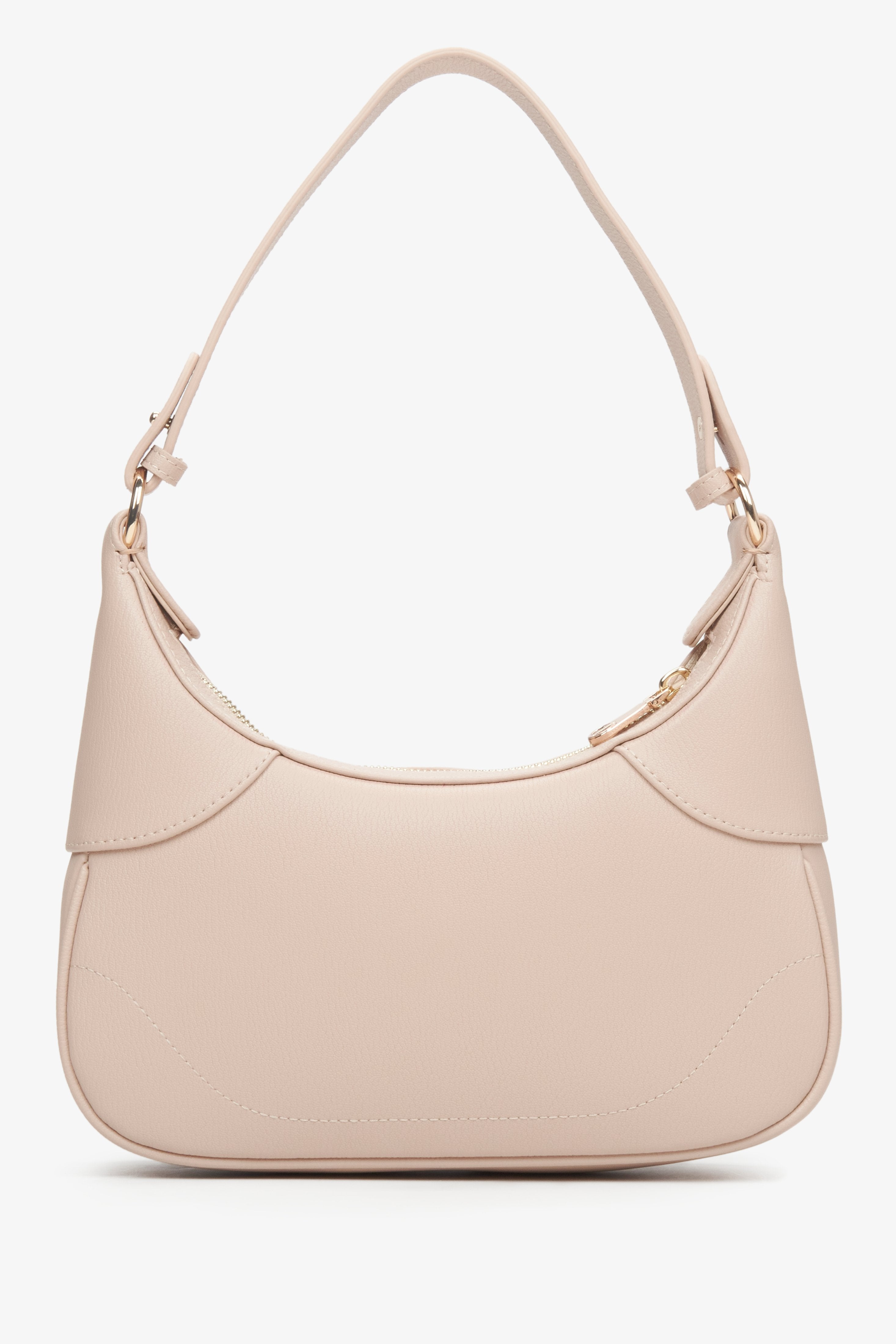 Hellrosa Schultertasche für Damen von Estro – Rückseite.