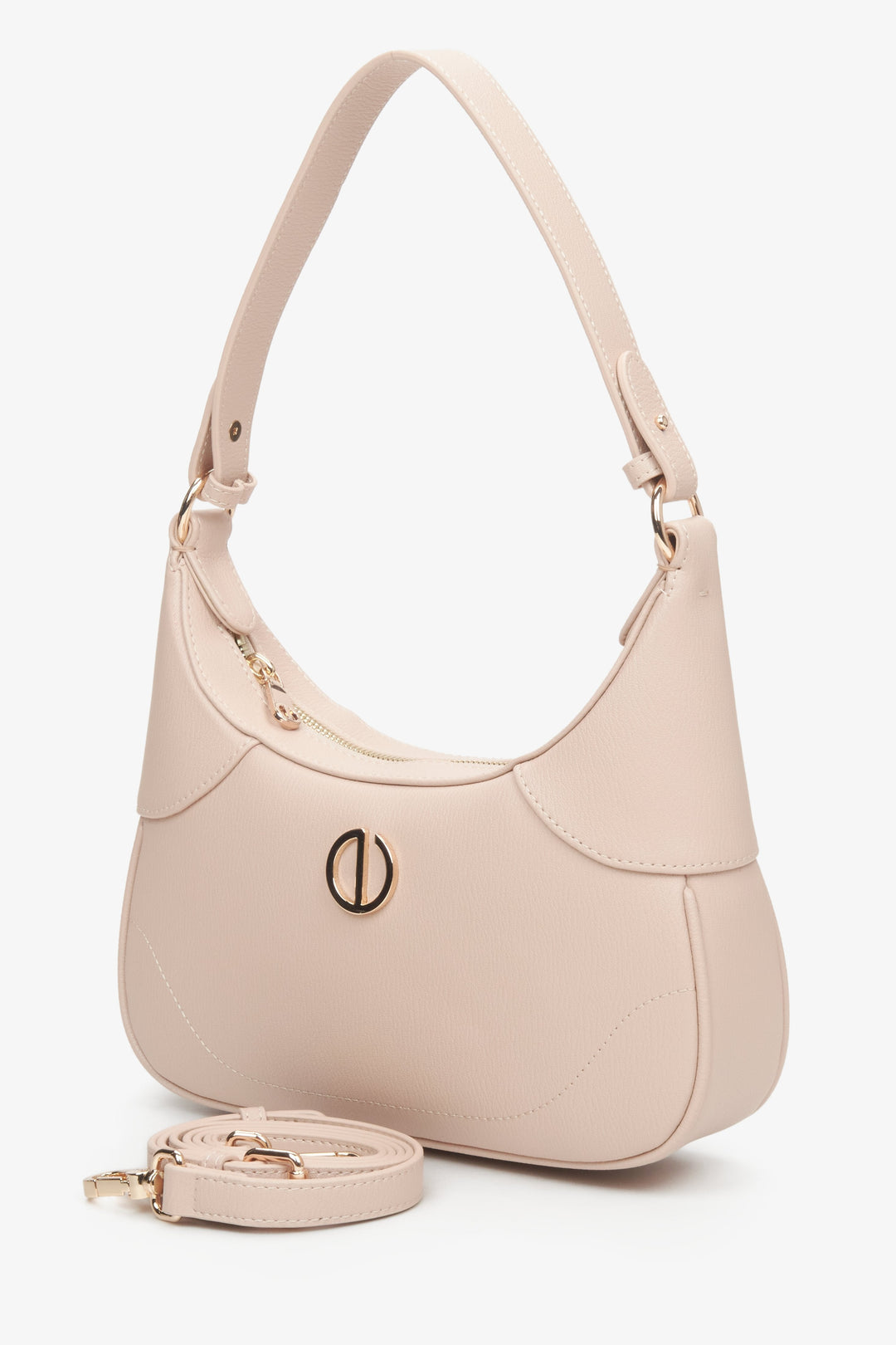 Hellrosa Halbmondtasche für Damen von Estro.