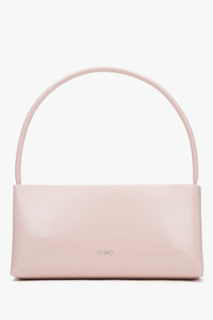 Klassisches Design der rosafarbenen Schultertasche aus italienischem Leder.