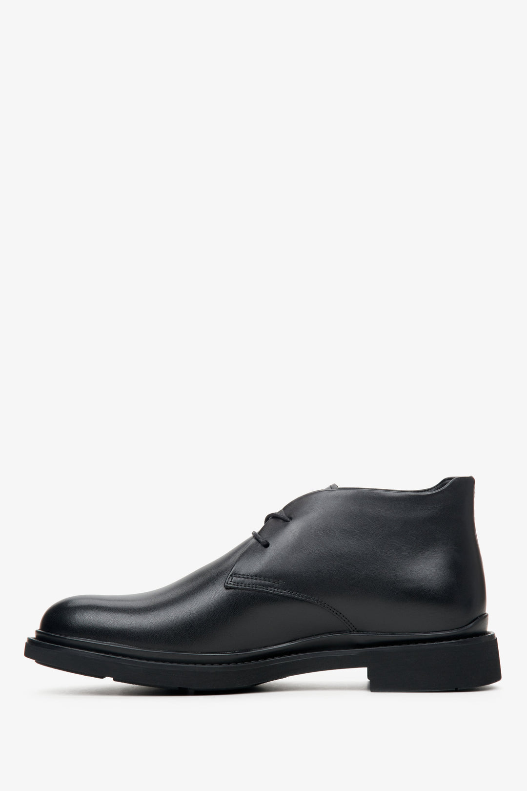 Lederne, schwarze, niedrige Herrenstiefeletten Estro – Schuhprofil.