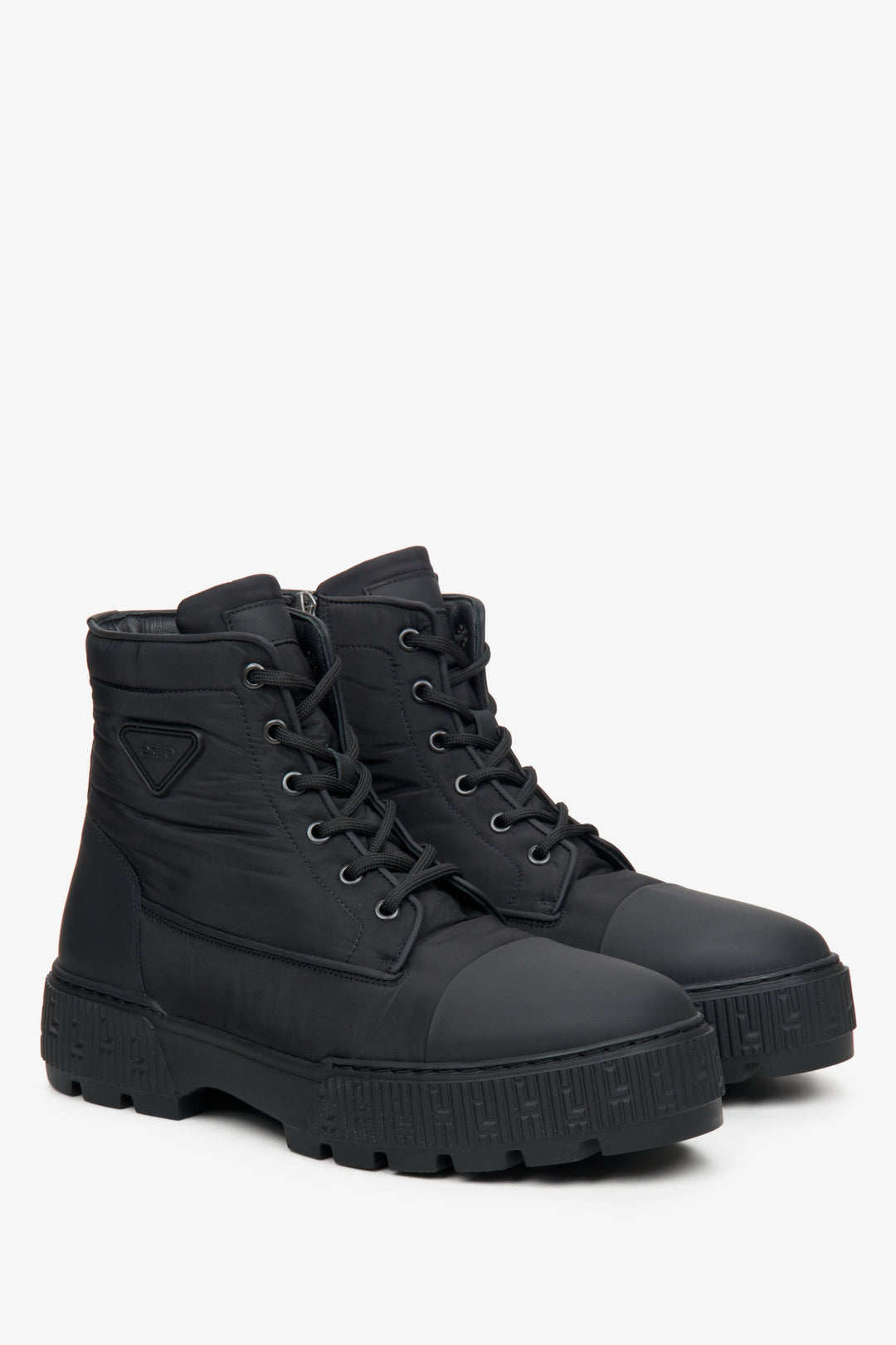 Schwarze, textile Herrenstiefeletten Estro.