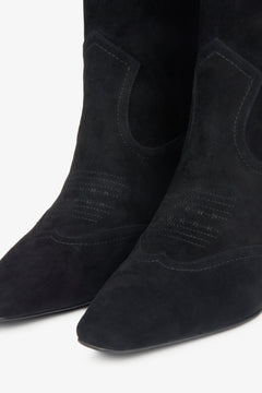 Schwarze Damen-Cowboystiefel mit textiler Fütterung und Western-Stil Estro ER00116168