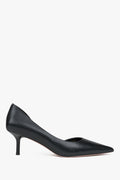 Klassische schwarze Schuhe mit niedrigem Absatz aus echtem Leder Estro ER00116979.