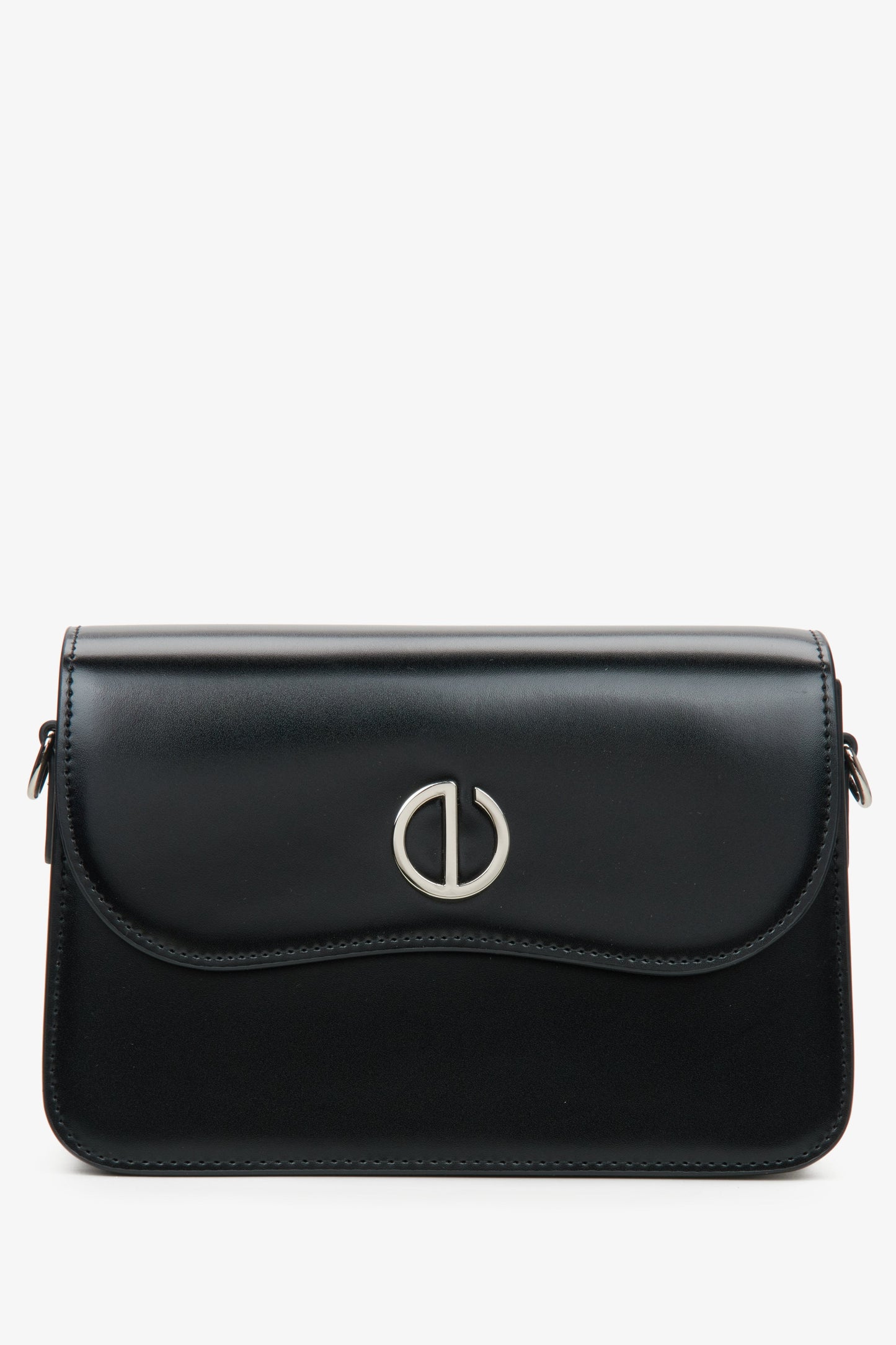 Kleine schwarze Damen-Handtasche aus echtem Leder Estro ER00115768.