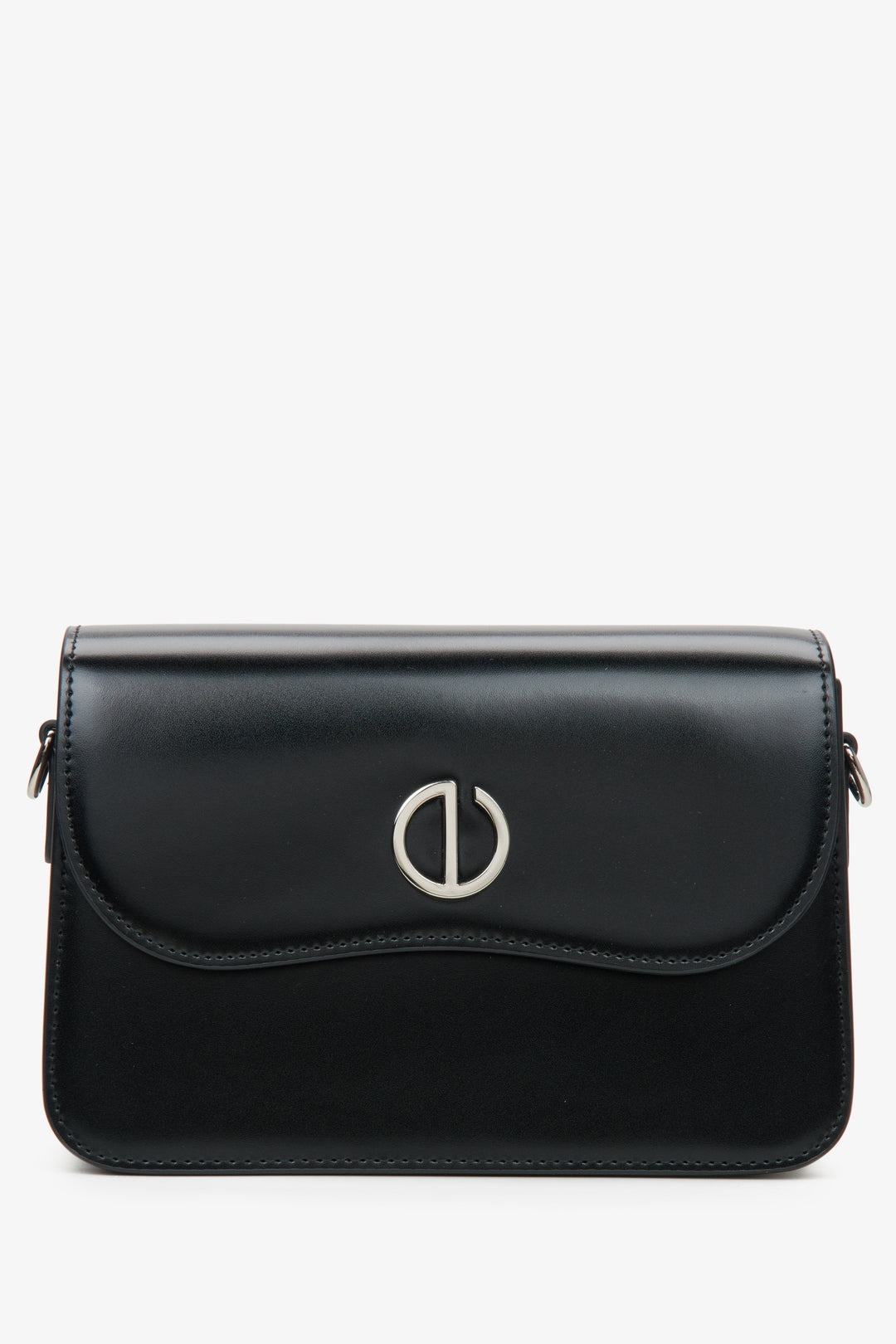 Kleine schwarze Damen-Handtasche aus echtem Leder Estro ER00115768.