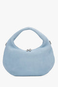 Kleine blaue Damen-Handtasche aus echtem Velours Estro ER00116820.