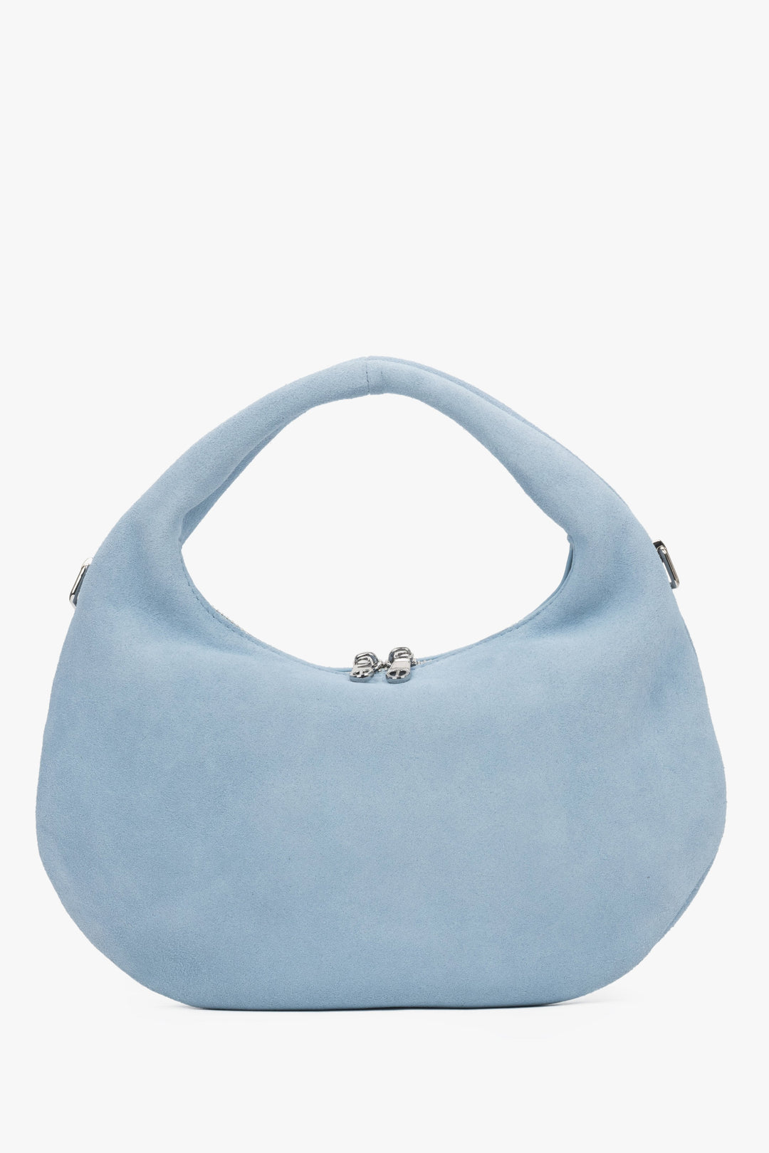 Kleine blaue Damen-Handtasche aus echtem Velours Estro ER00116820.