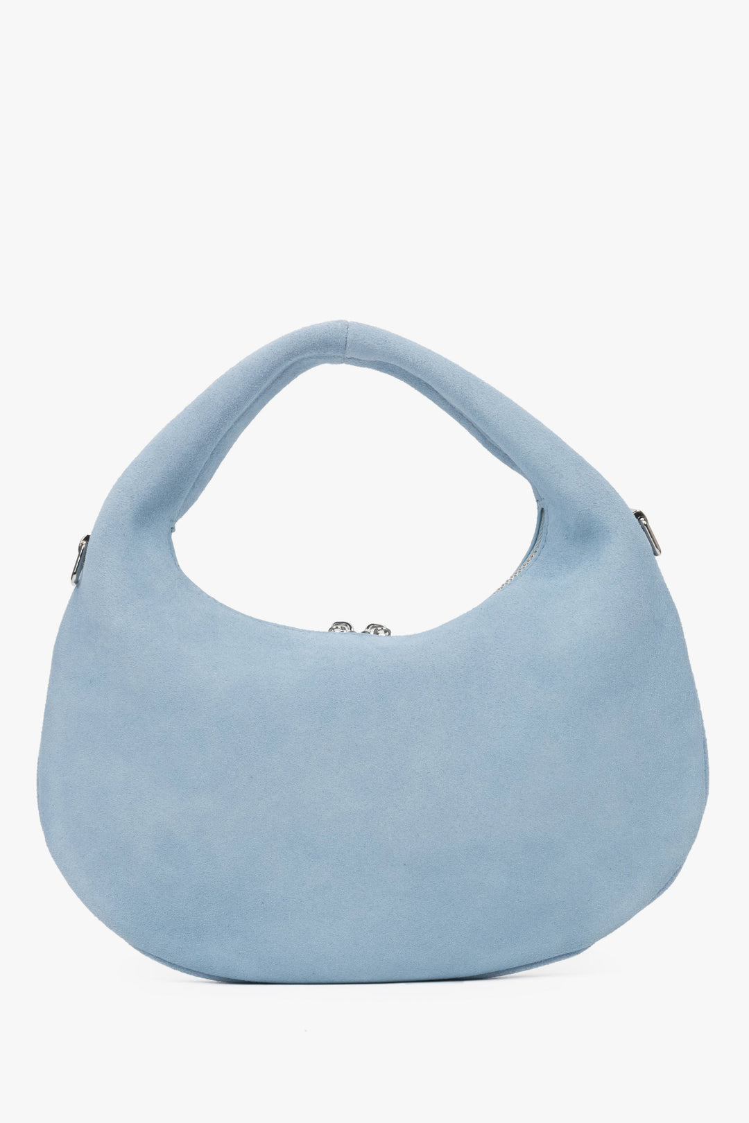 Kleine blaue Damentasche aus Velours.